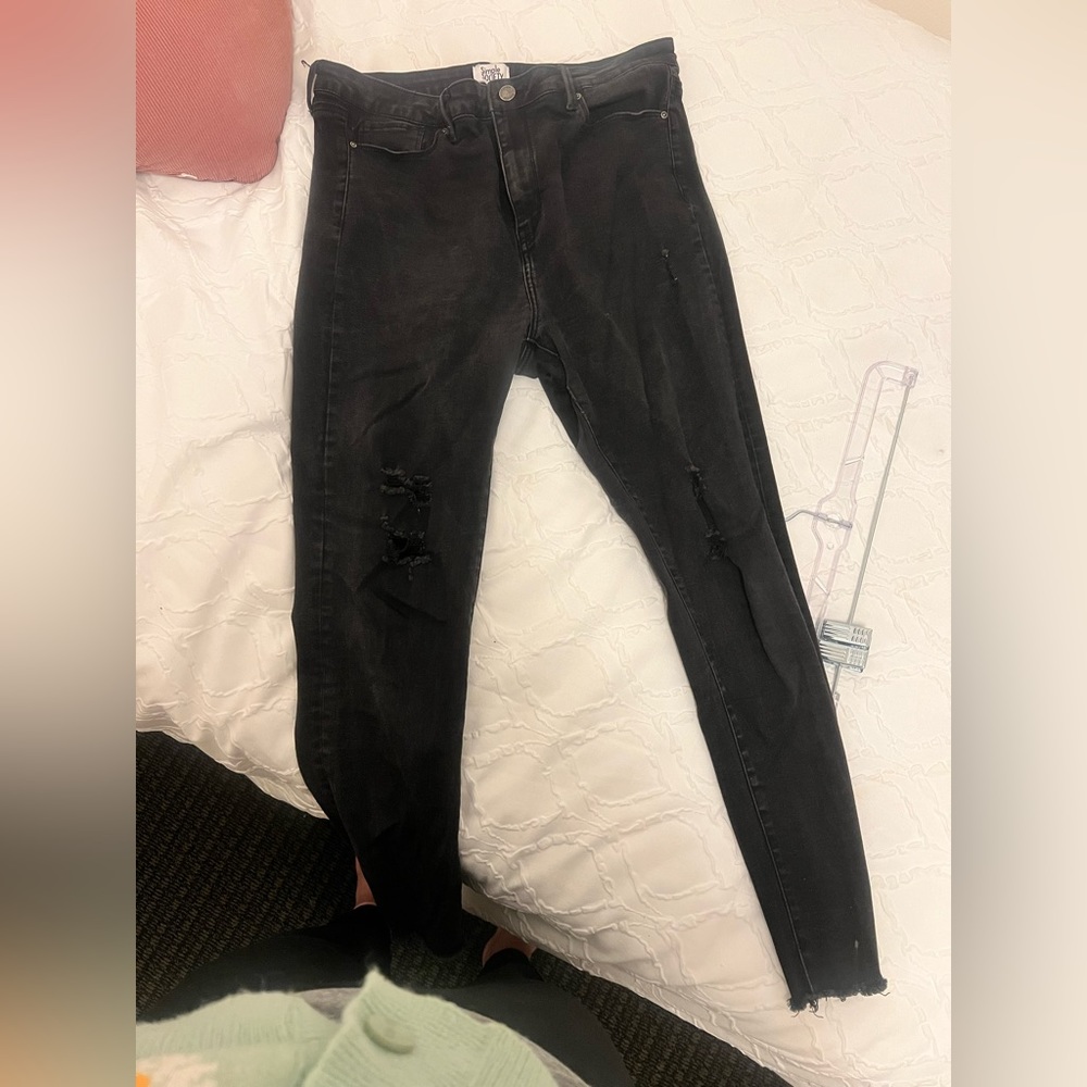 Simple Society ripped black skinny jeans